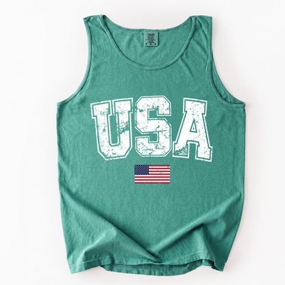 ChaoticClub Vintage USA Flag Tank Top