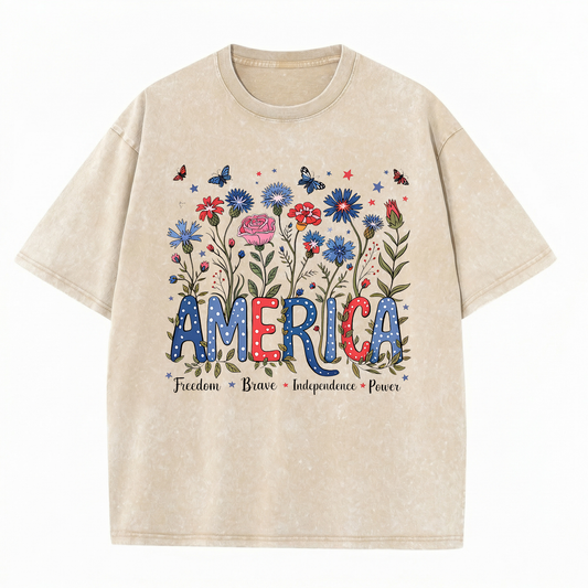 Chaoticclub 250th America in Bloom Washed T-Shirt