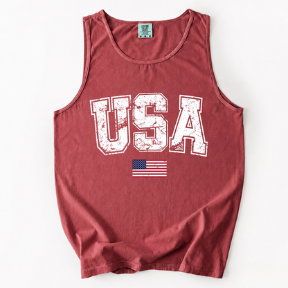 ChaoticClub Vintage USA Flag Tank Top