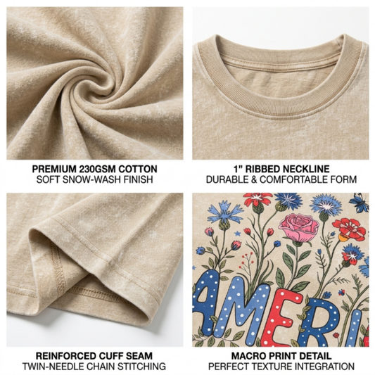 Chaoticclub 250th America in Bloom Washed T-Shirt