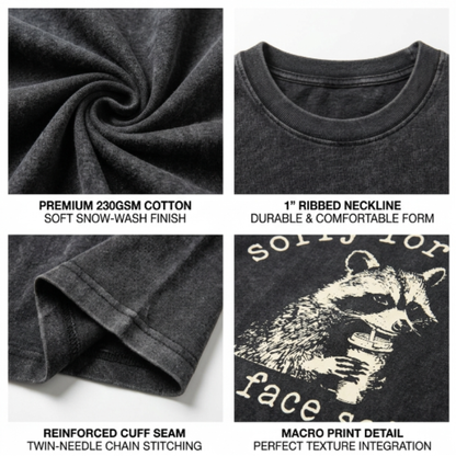 ChaoticClub Sorry For What My Face Said Washed T-Shirt