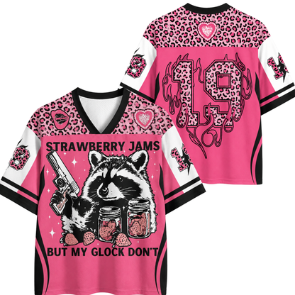 ChaoticClub Strawberry Jams Glock Leopard Pink Raccoon Mesh Jersey