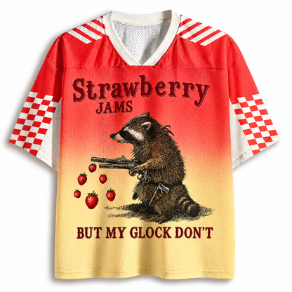 ChaoticClub Strawberry Jams Glock Funny Raccoon Mesh Jersey