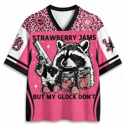 ChaoticClub Strawberry Jams Glock Leopard Pink Raccoon Mesh Jersey
