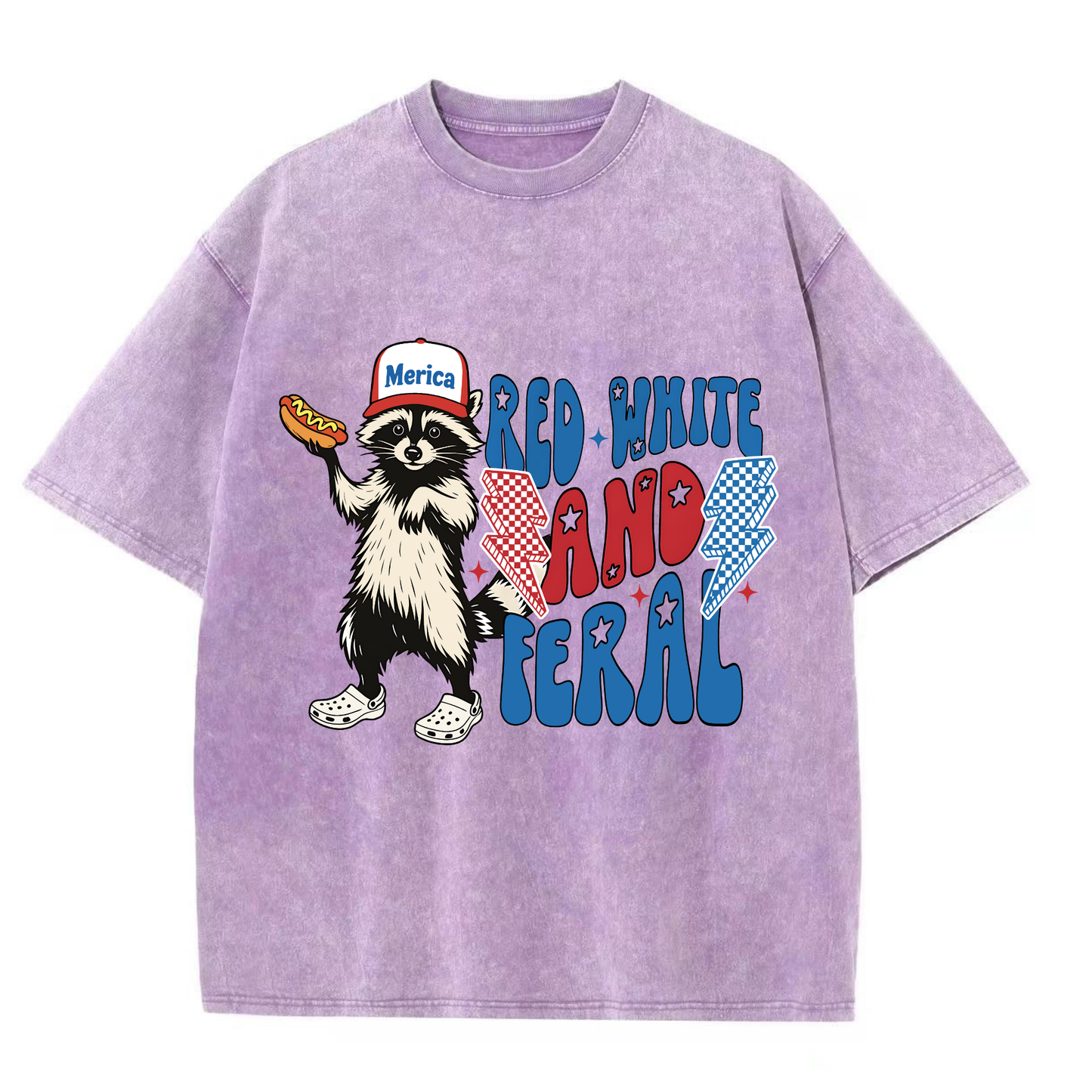 Chaoticclub 250th Red White and Feral Washed T-Shirt
