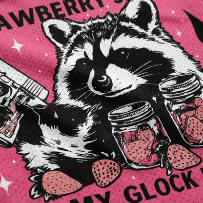 ChaoticClub Strawberry Jams Glock Leopard Pink Raccoon Mesh Jersey