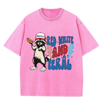 Chaoticclub 250th Red White and Feral Washed T-Shirt