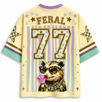 ChaoticClub Leopard Opossum Bubble Striped Summer Mesh Jersey