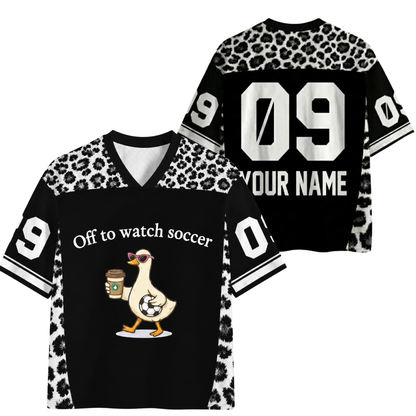 ChaoticClub Off To Watch Soccer Leopard Goose Mesh Jersey