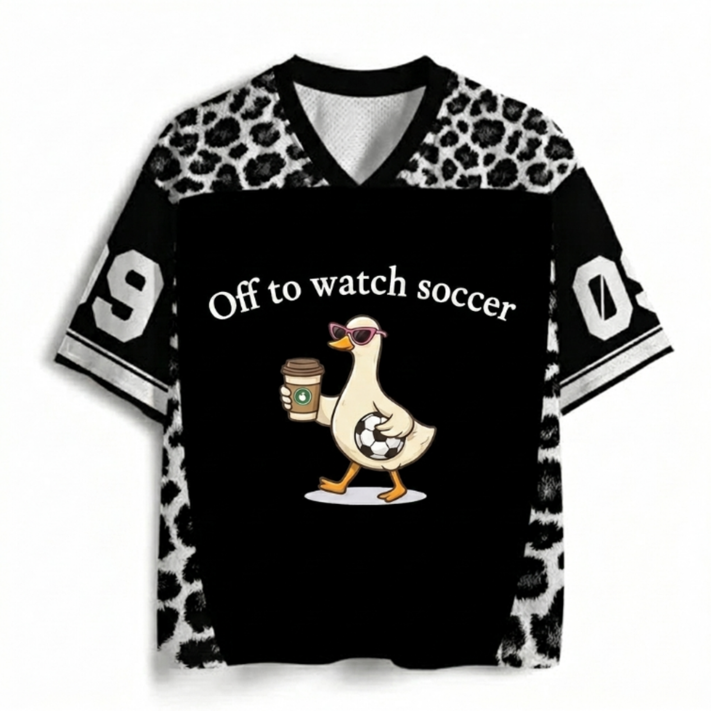 ChaoticClub Off To Watch Soccer Leopard Goose Mesh Jersey