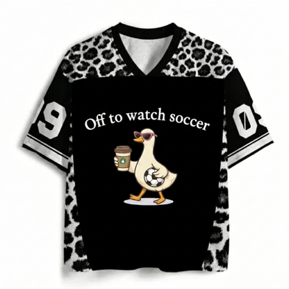 ChaoticClub Off To Watch Soccer Leopard Goose Mesh Jersey