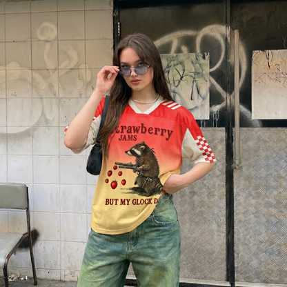 ChaoticClub Strawberry Jams Glock Funny Raccoon Mesh Jersey