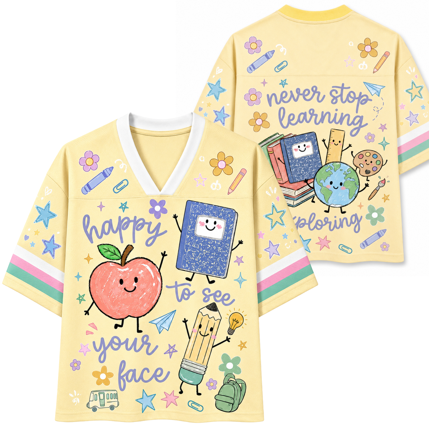 ChaoticClub Happy To See Your Face Back to School Mesh Jersey