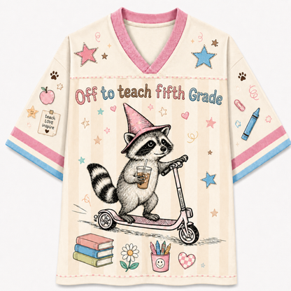 ChaoticClub Off To Teach Back to School Racoon Mesh Jersey