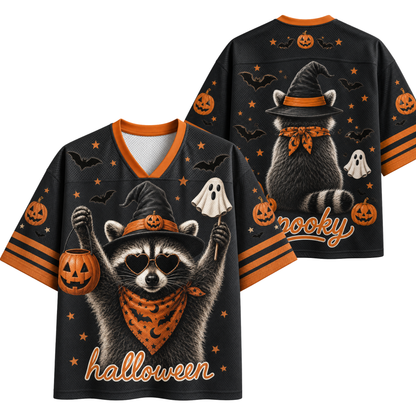ChaoticClub Halloween Raccoon Witch Hat Mesh Jersey