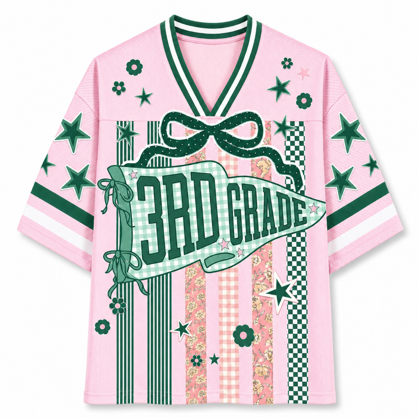 ChaoticClub Striped Grade Level Team Teacher Mesh Jersey