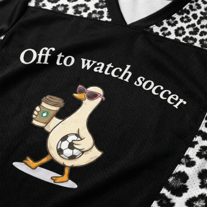 ChaoticClub Off To Watch Soccer Leopard Goose Mesh Jersey