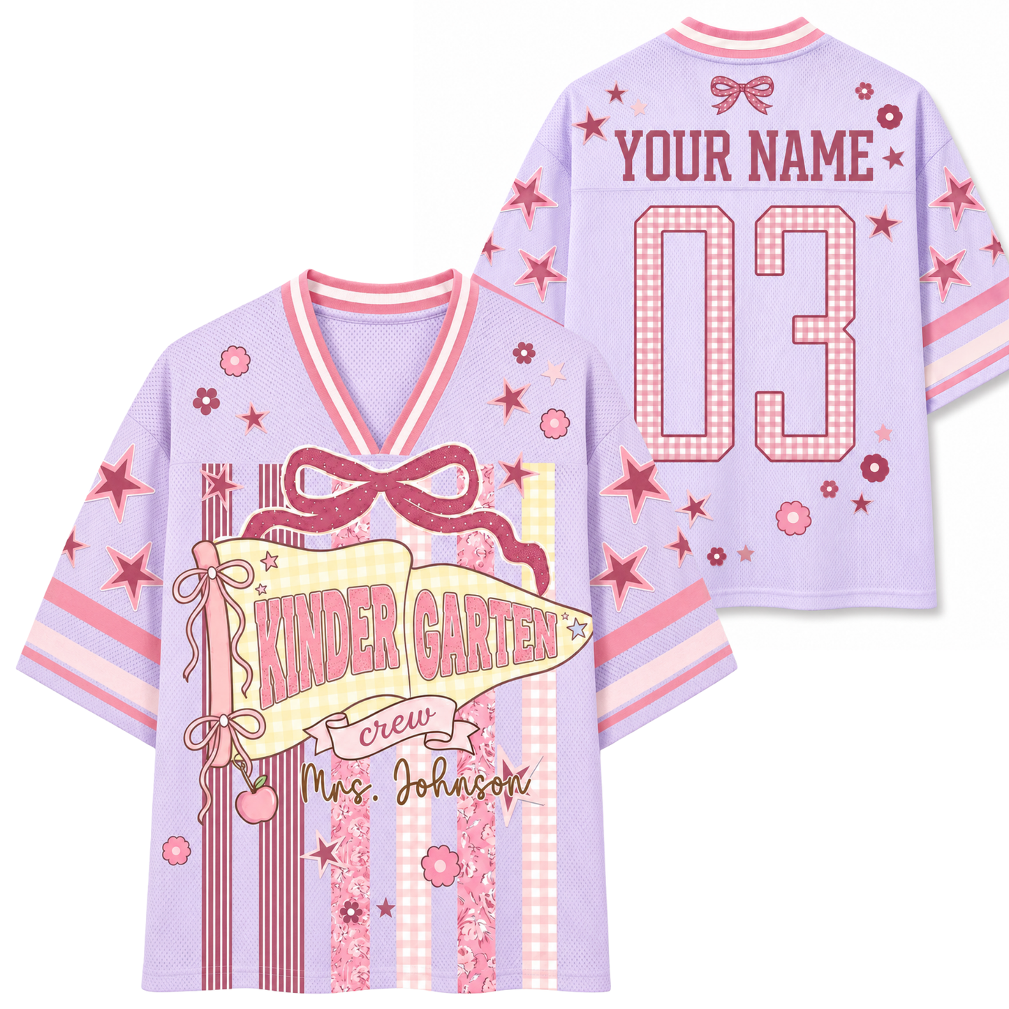 ChaoticClub Striped Grade & Name Teacher Mesh Jersey