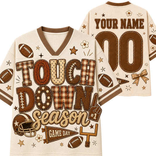 Chaotic Club Touch Down Season Leopard Football Mesh Jersey