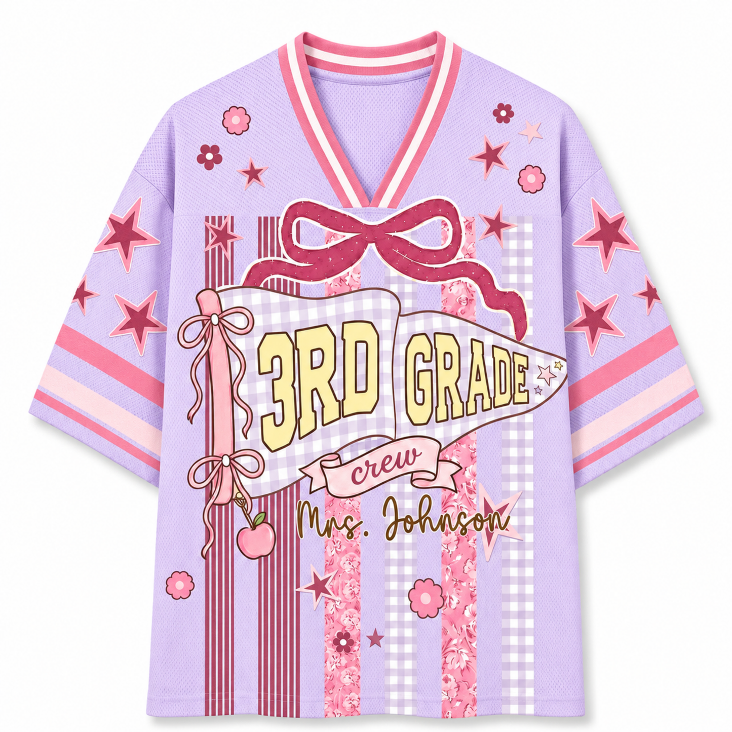 ChaoticClub Striped Grade & Name Teacher Mesh Jersey