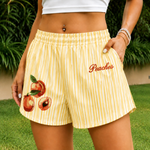 ChaoticClub Summer Peaches Striped Shorts