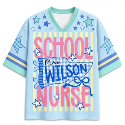 Chaotic Club Custom Stripes School Staff Matching Mesh Jersey