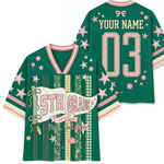 ChaoticClub Striped Grade & Name Teacher Mesh Jersey