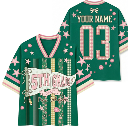 ChaoticClub Striped Grade & Name Teacher Mesh Jersey