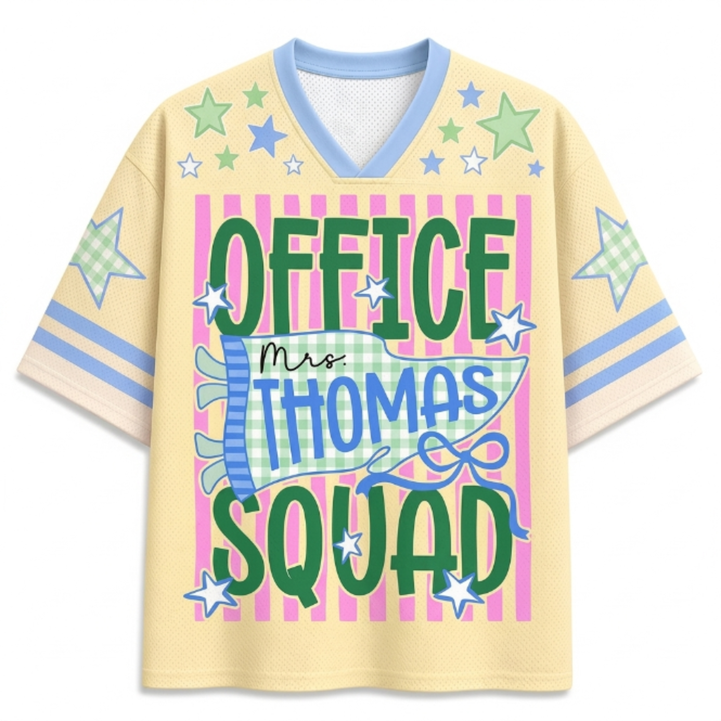 Chaotic Club Custom Stripes School Staff Matching Mesh Jersey