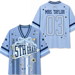 ChaoticClub Striped Grade Level Team Teacher Mesh Jersey