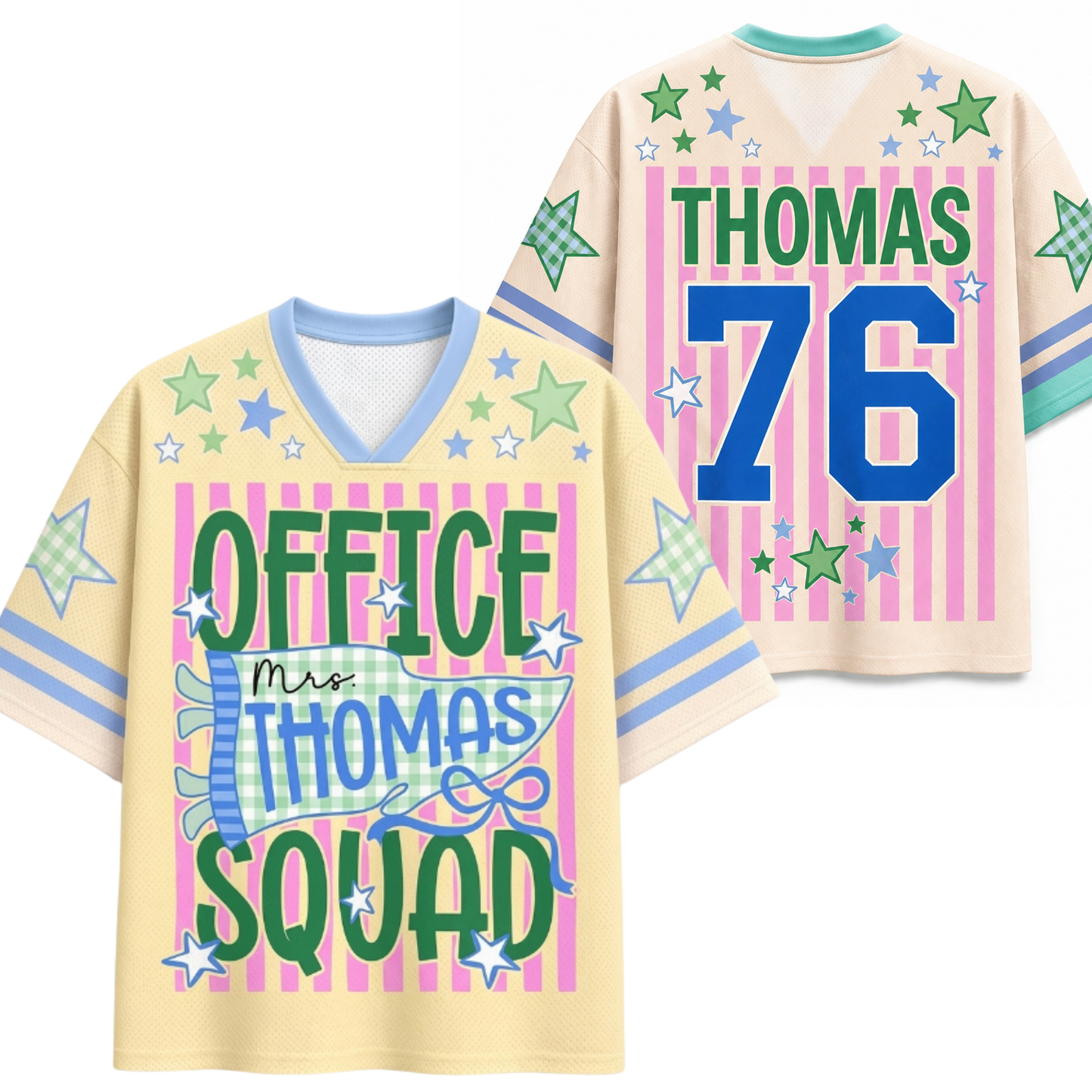 Chaotic Club Custom Stripes School Staff Matching Mesh Jersey