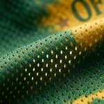 ChaoticClub Off To Cause A Kerfuffle Mesh Jersey, vintage streetwear athletic jersey featuring a raccoon, duck, and frog riding a dachshund with funny text on yellow and green breathable mesh fabric