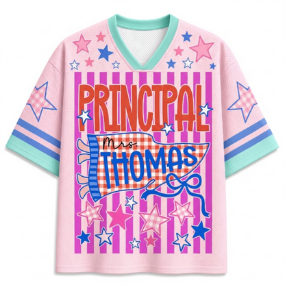 Chaotic Club Custom Stripes School Staff Matching Mesh Jersey
