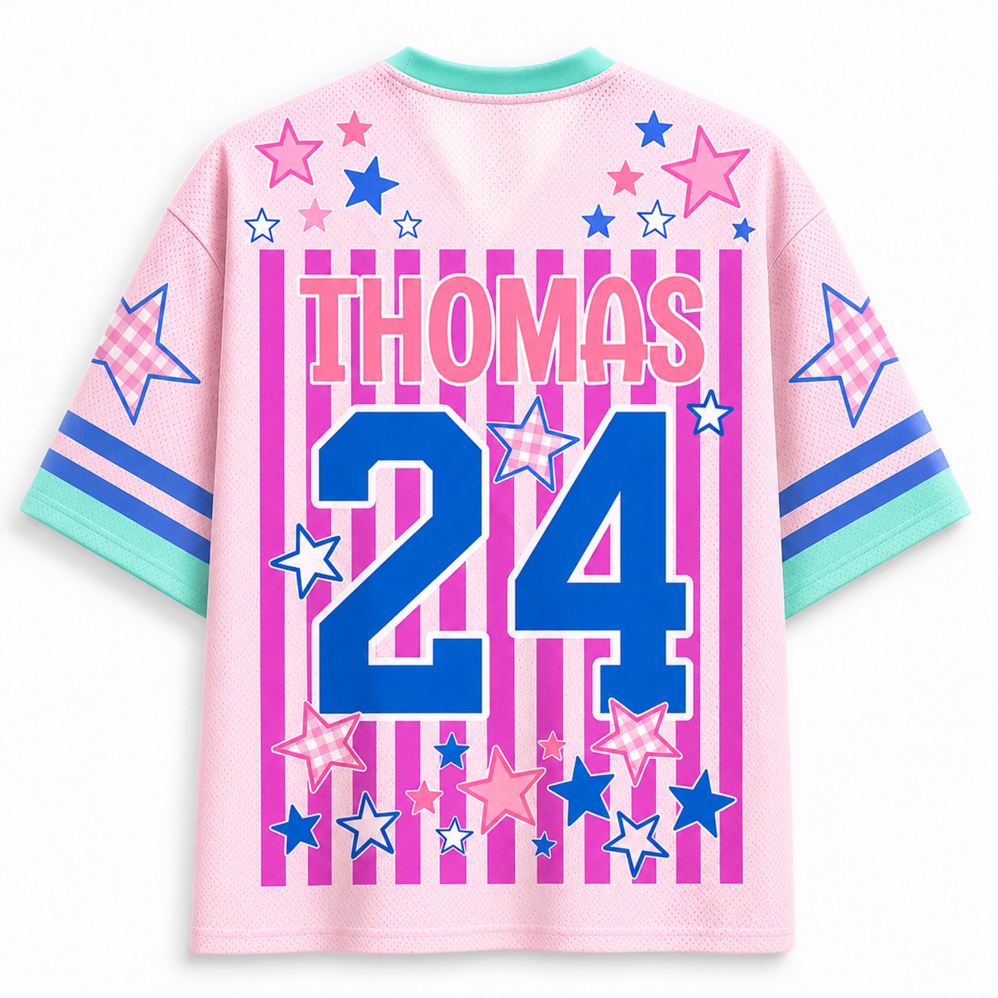 Chaotic Club Custom Stripes School Staff Matching Mesh Jersey