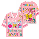 ChaoticClub Hello Kindergarten Pre-K 1st 2d 3d 4th 5th Grade Mesh Jersey