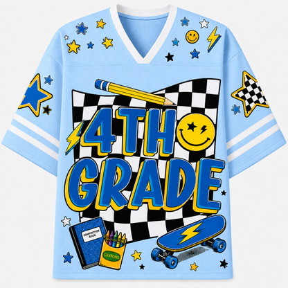 ChaoticClub Cool Skateboard Lightning Smiley Mesh Jersey