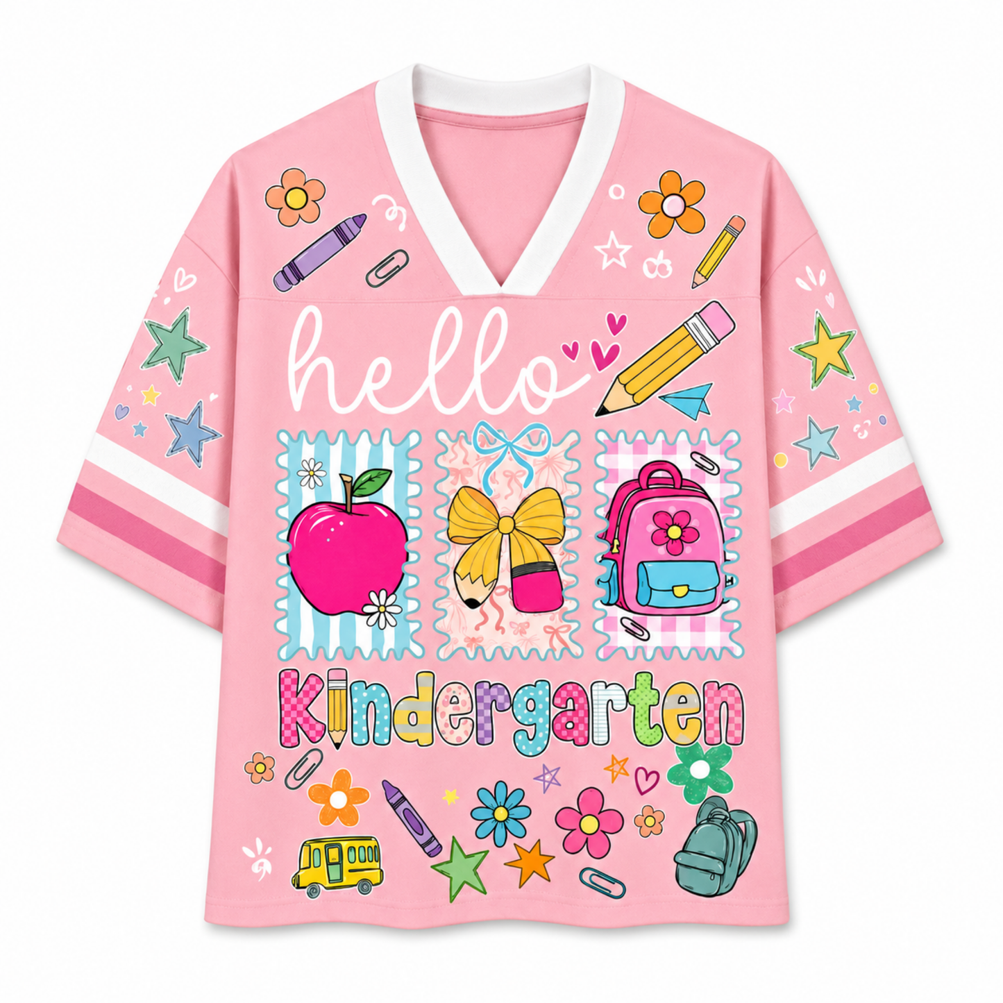 ChaoticClub Hello Kindergarten Pre-K 1st 2d 3d 4th 5th Grade Mesh Jersey