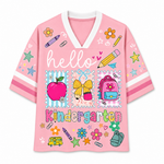 ChaoticClub Hello Kindergarten Pre-K 1st 2d 3d 4th 5th Grade Mesh Jersey