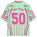 ChaoticClub Everything Is Fine Skull Neon Summer Mesh Jersey
