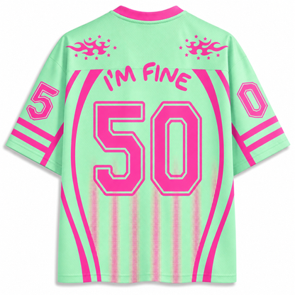 ChaoticClub Everything Is Fine Skull Neon Summer Mesh Jersey