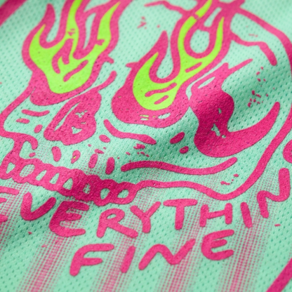 ChaoticClub Everything Is Fine Skull Neon Summer Mesh Jersey