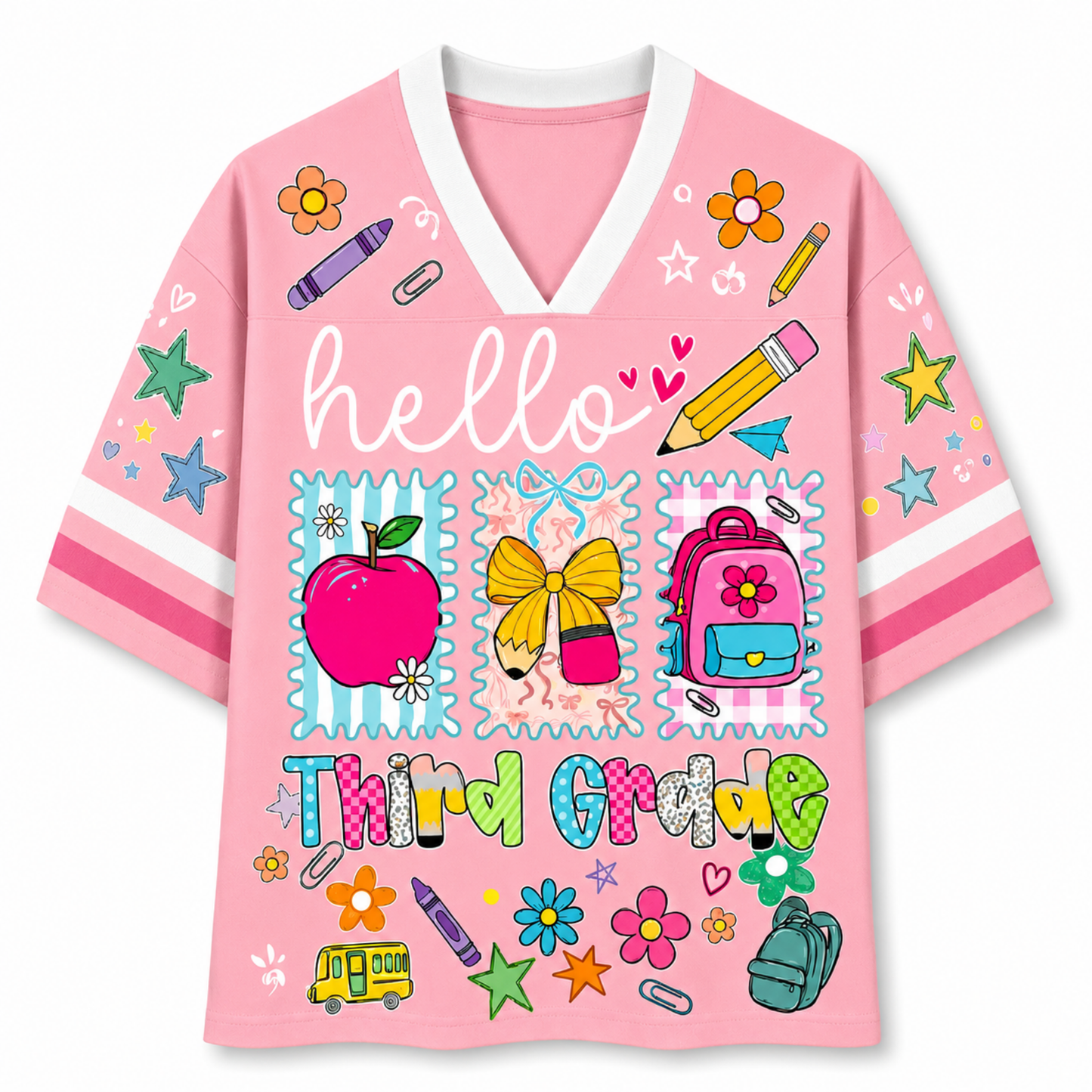 ChaoticClub Hello Kindergarten Pre-K 1st 2d 3d 4th 5th Grade Mesh Jersey