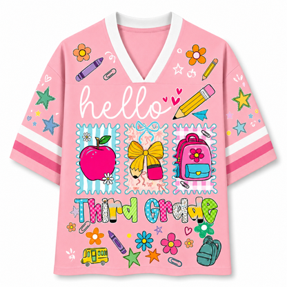 ChaoticClub Hello Kindergarten Pre-K 1st 2d 3d 4th 5th Grade Mesh Jersey