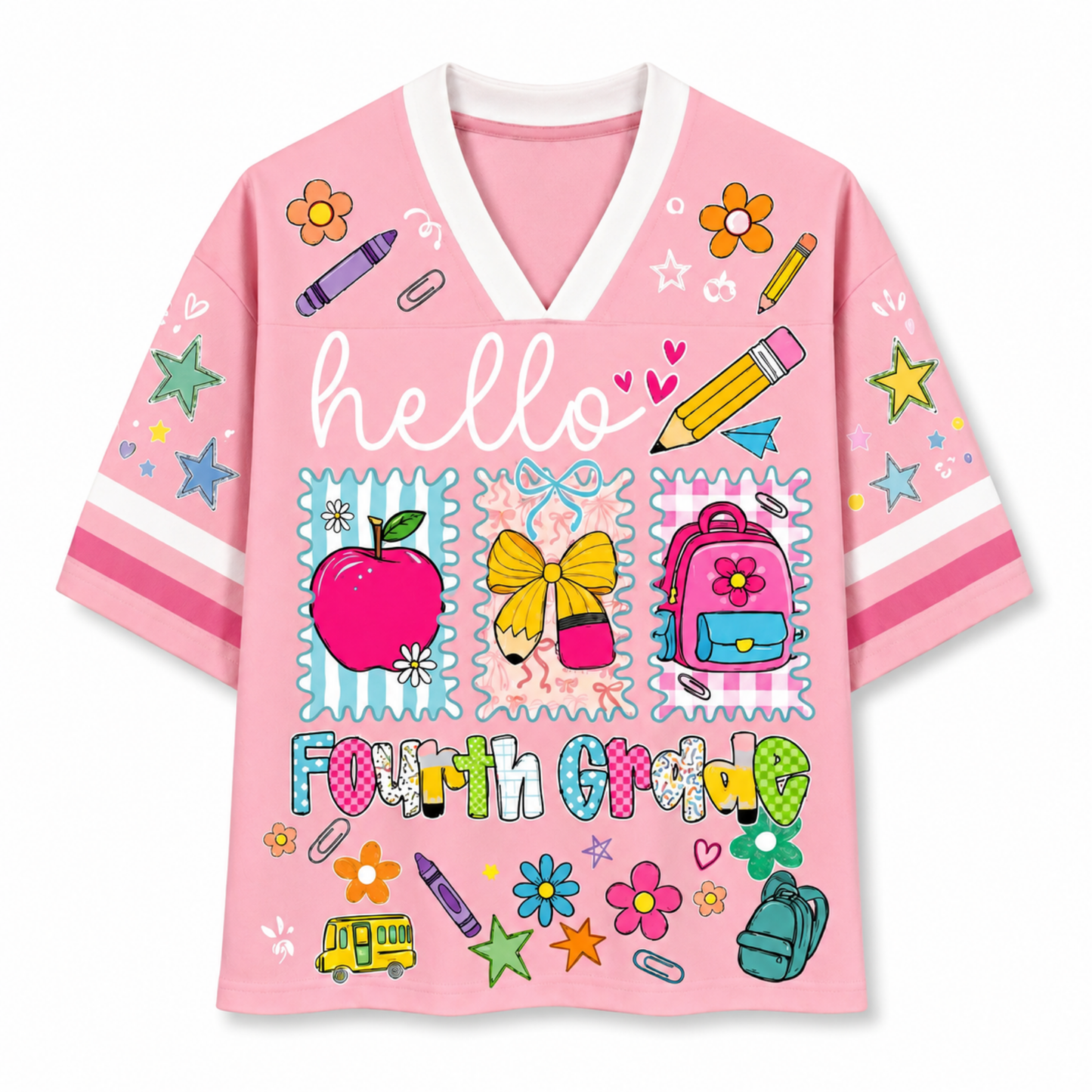 ChaoticClub Hello Kindergarten Pre-K 1st 2d 3d 4th 5th Grade Mesh Jersey
