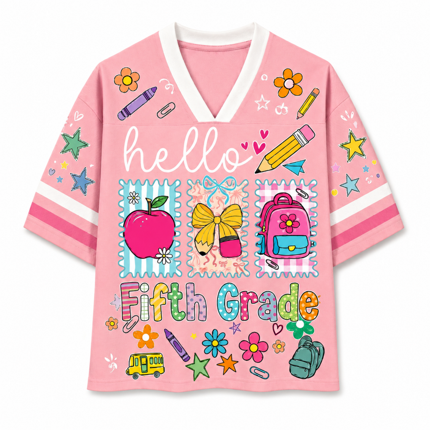 ChaoticClub Hello Kindergarten Pre-K 1st 2d 3d 4th 5th Grade Mesh Jersey