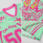 ChaoticClub Everything Is Fine Skull Neon Summer Mesh Jersey