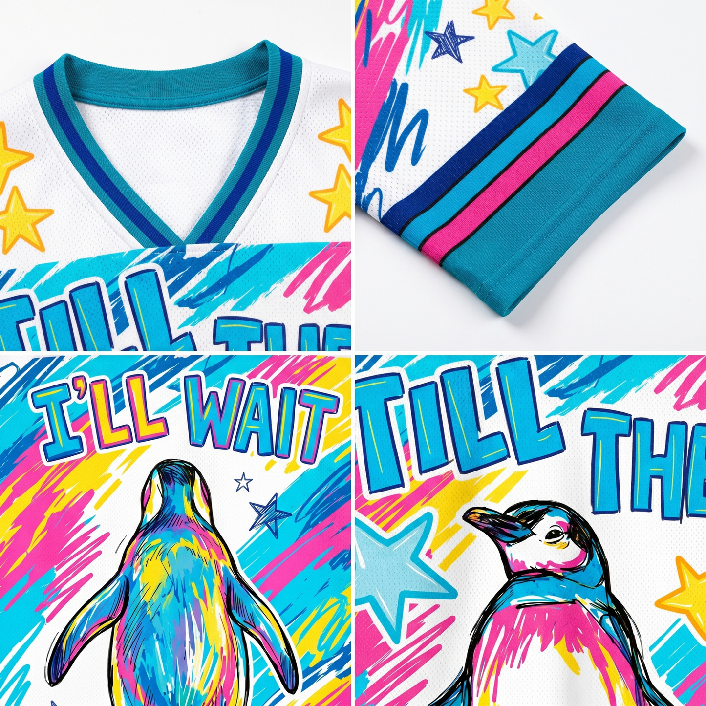 ChaoticClub Till Then Penguin Crayon Mesh Jersey