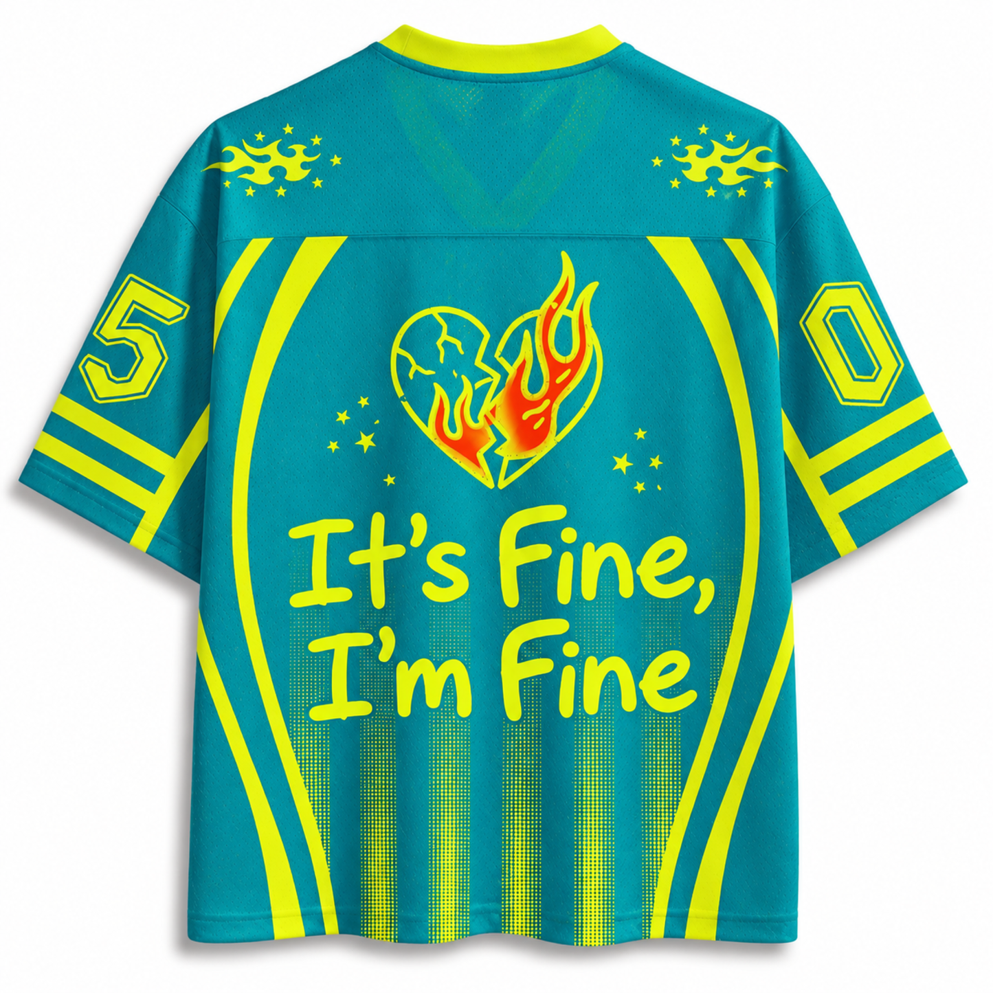 ChaoticClub Everything Is Fine It's Fine Neon Summer Mesh Jersey