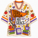 Chaotic Club Grade Level Spooky Halloween Teacher Mesh Jersey