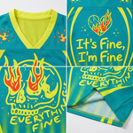 ChaoticClub Everything Is Fine It's Fine Neon Summer Mesh Jersey